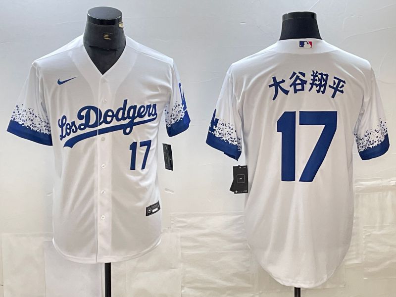 Men 2025 Los Angeles Dodgers #17 Ohtani White City edition Nike MLB Jersey style 6232
